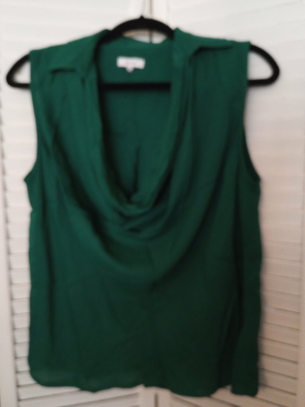 Reiss green Draped Cowl Neck Sleeveless Top